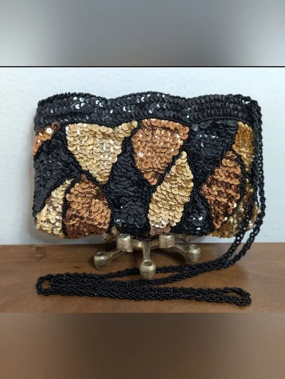 VTG Sequin Evening Purse Bag Whimsigoth Witchy Romantic Mad Men Mod